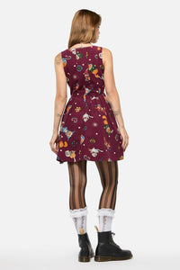 Black Friday - Left Right Cord Dress - maroon