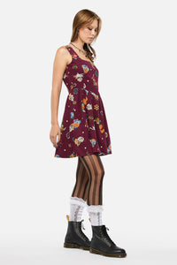 Black Friday - Left Right Cord Dress - maroon