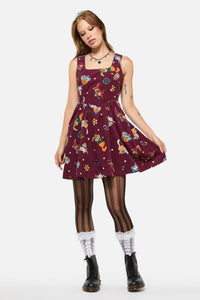 Black Friday - Left Right Cord Dress - maroon