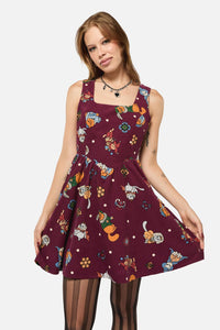 Black Friday - Left Right Cord Dress - maroon