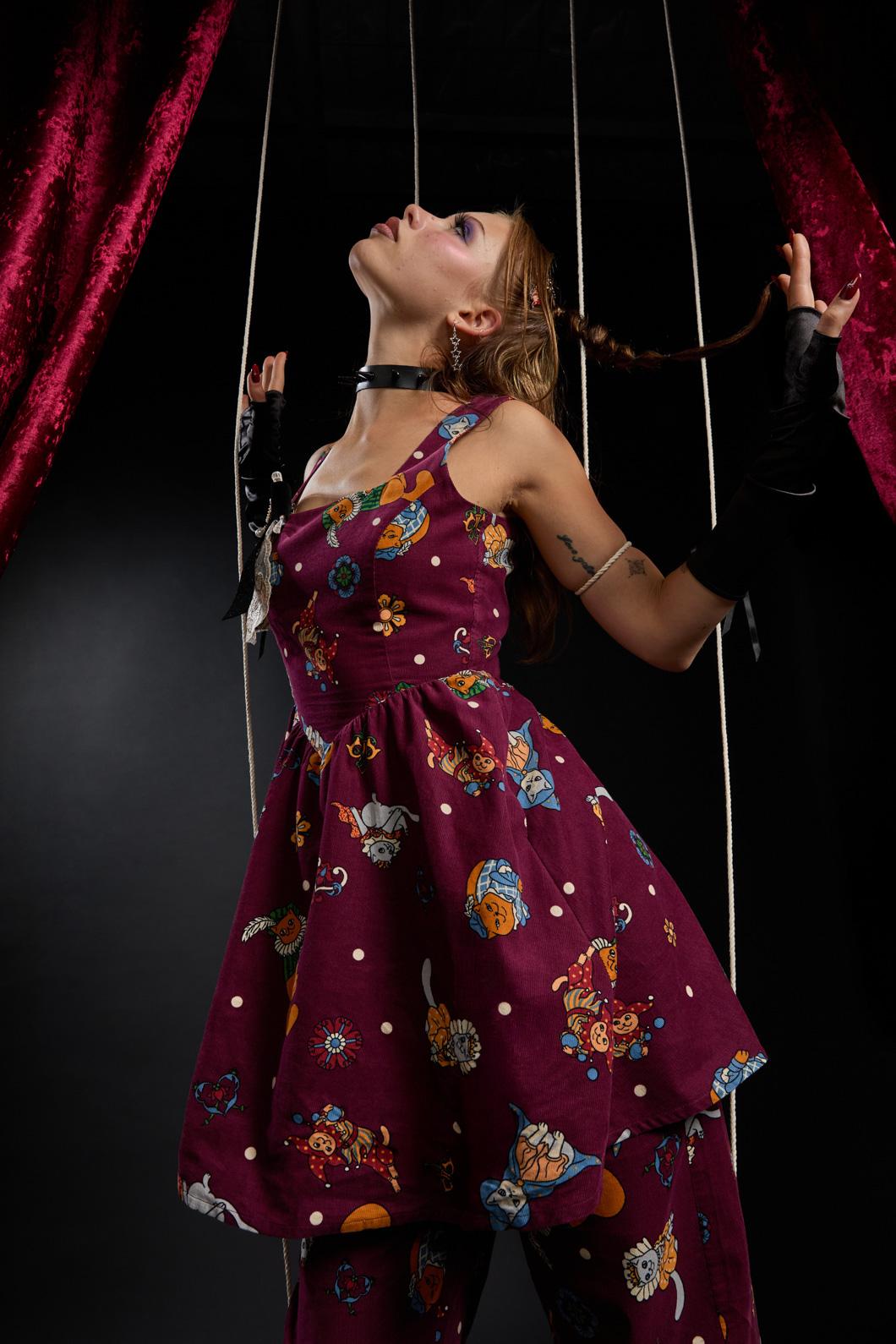 Black Friday - Left Right Cord Dress - maroon