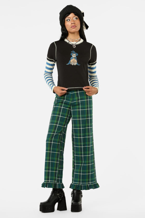 Black Friday - Iykyk Long Contrast Sleeve Top - black-blue