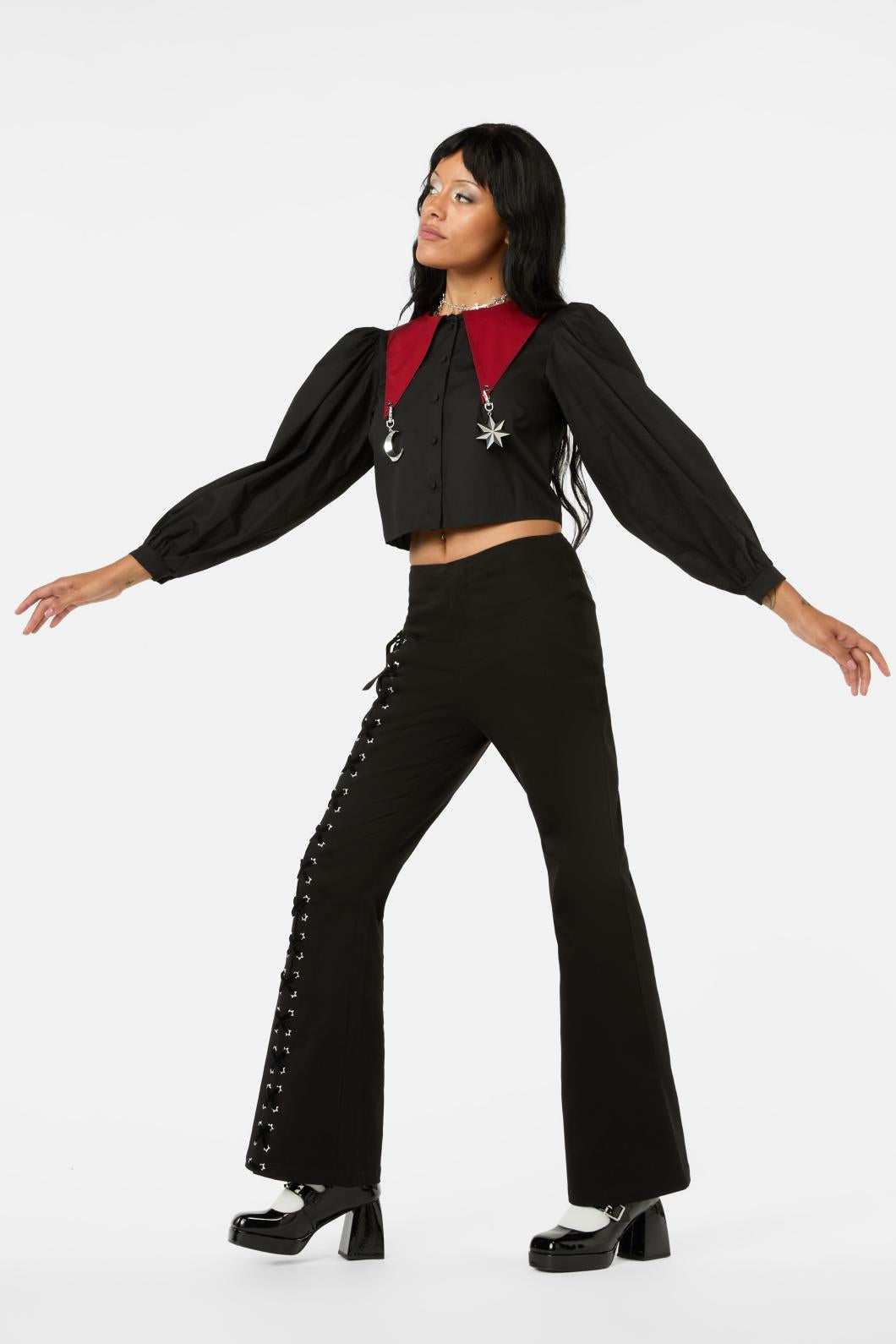 Black Friday - Puppet Show Statement Blouse - black