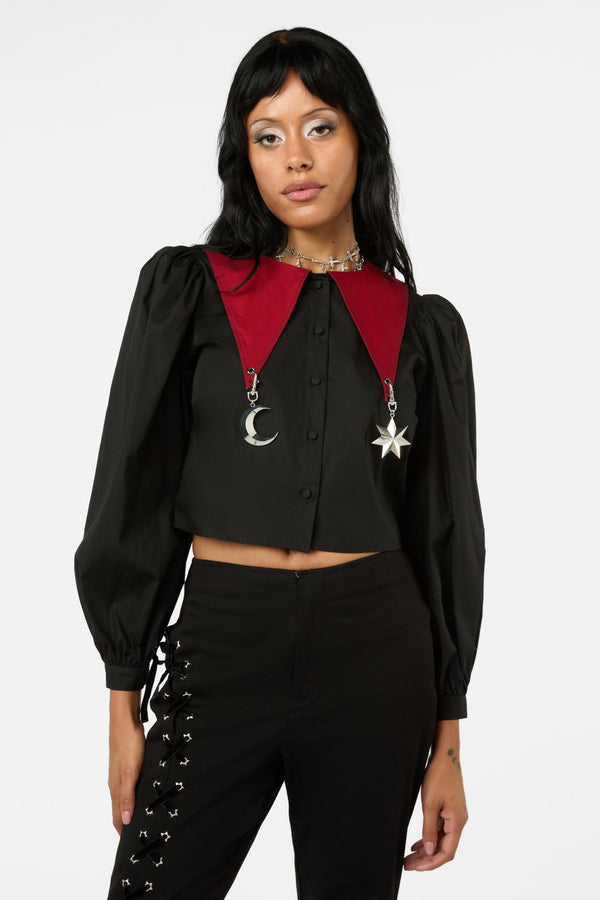 Black Friday - Puppet Show Statement Blouse - black