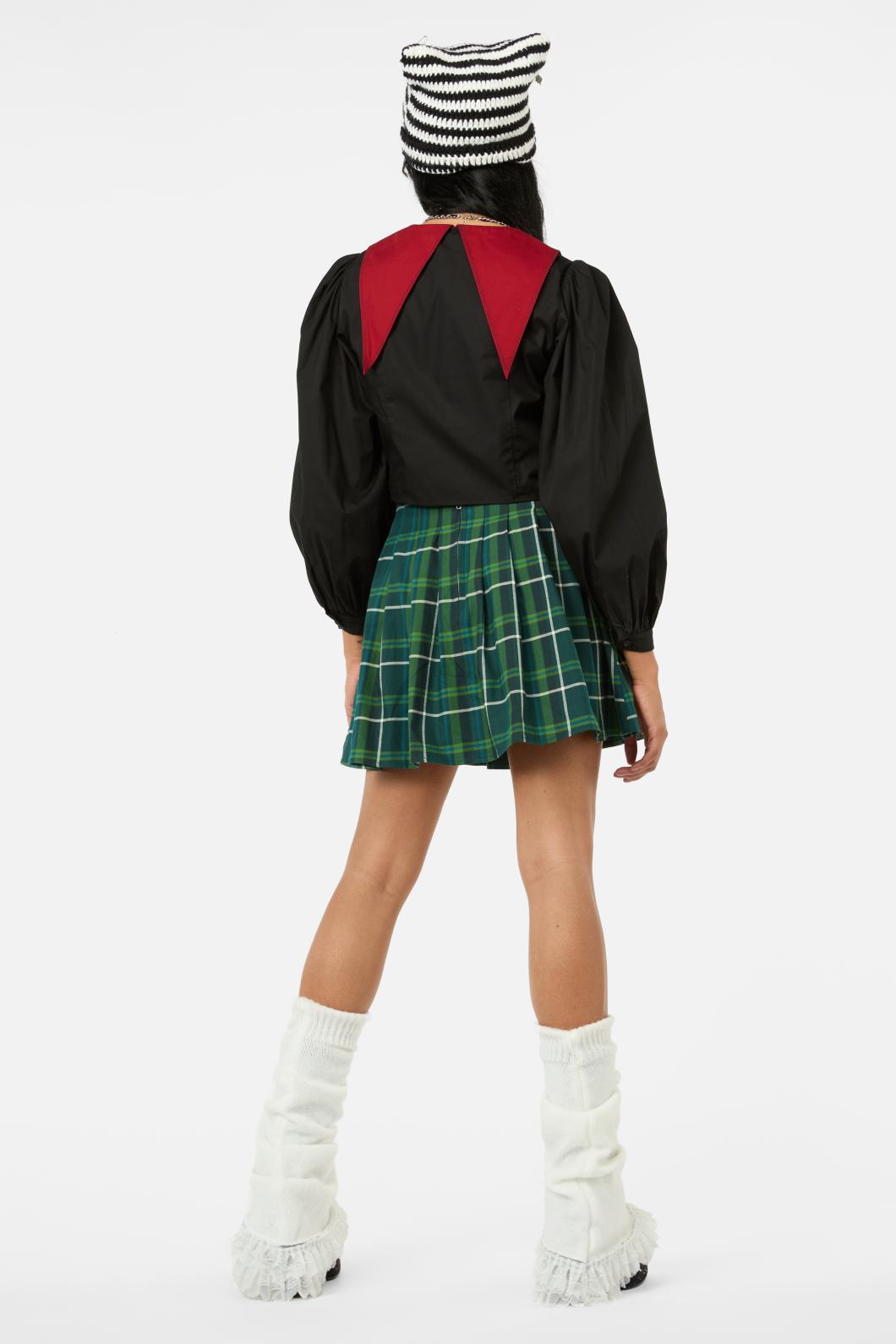 Black Friday - Jester Mini Tartan Tennis Skirt - green