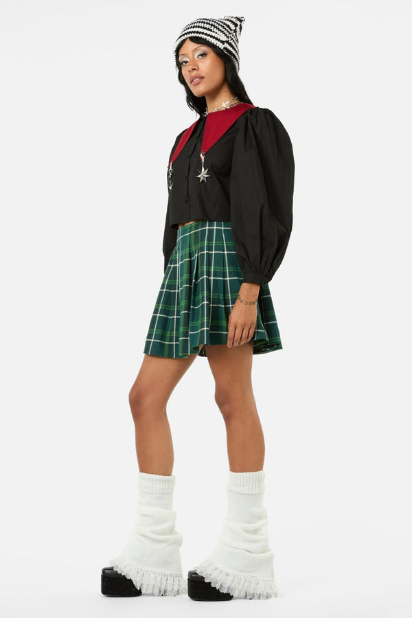 Black Friday - Jester Mini Tartan Tennis Skirt - green