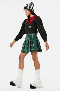 Black Friday - Jester Mini Tartan Tennis Skirt - green