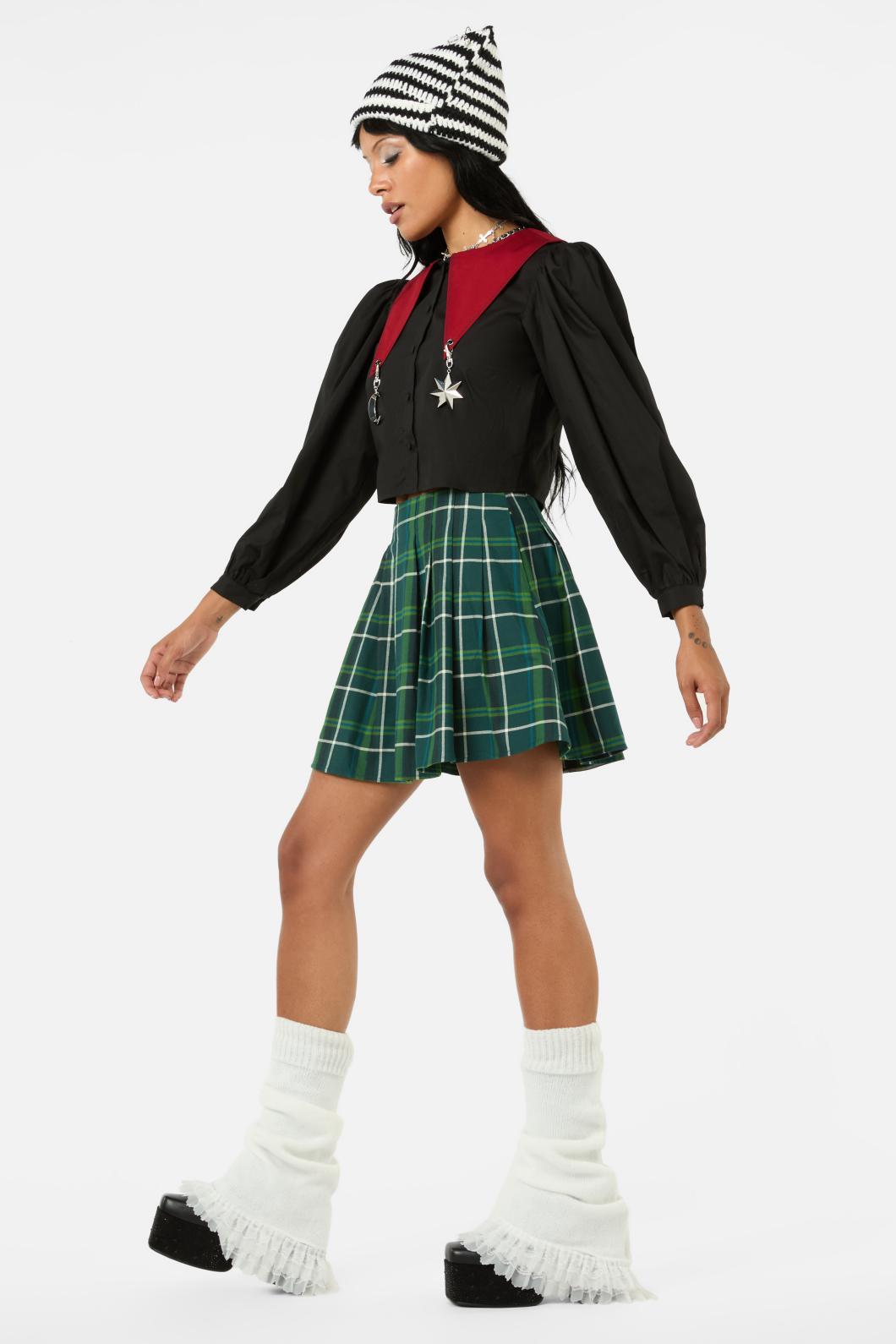 Black Friday - Jester Mini Tartan Tennis Skirt - green