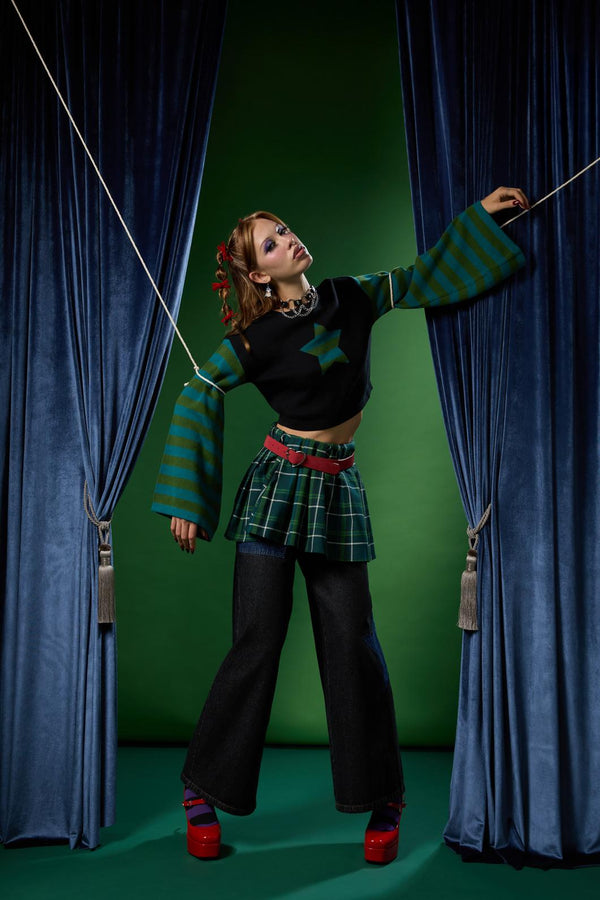 Black Friday - Jester Mini Tartan Tennis Skirt - green