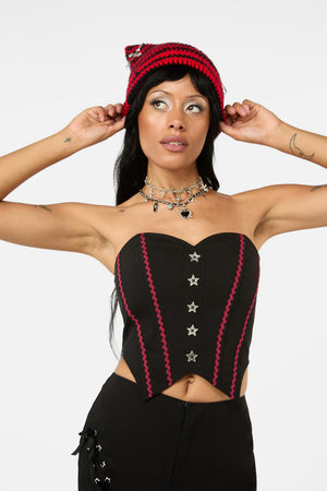 Black Friday - Iykyk Rickrack Corset Top - black