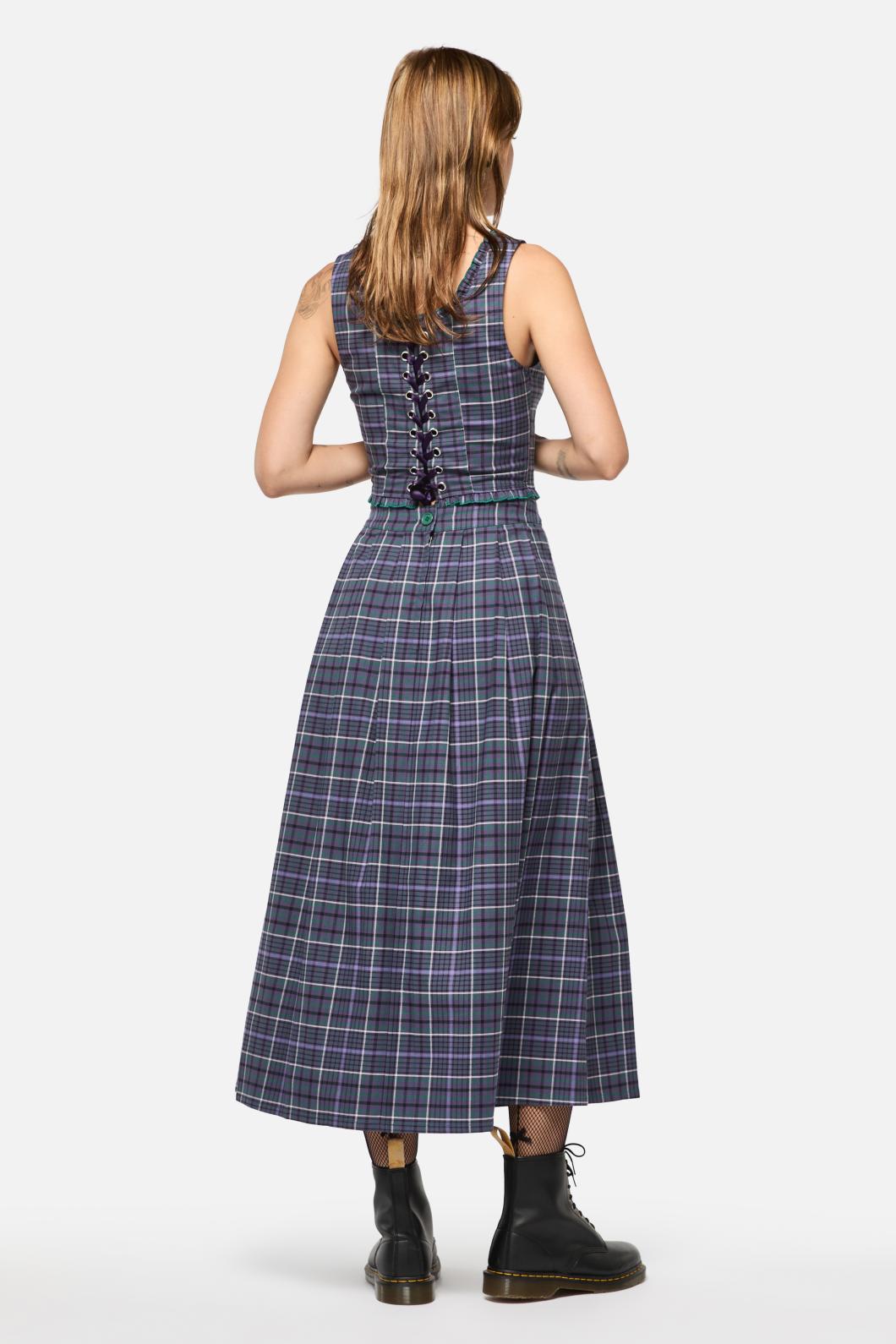 Black Friday - Thicket Tartan Skirt - green-purple