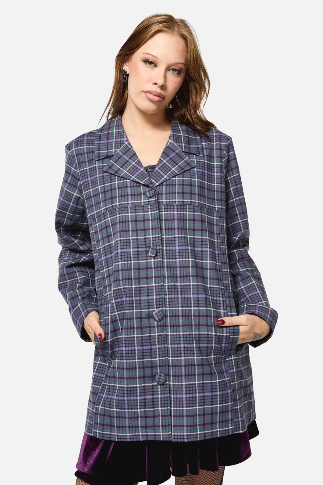 Black Friday - Thicket Tartan Coat - green-purple
