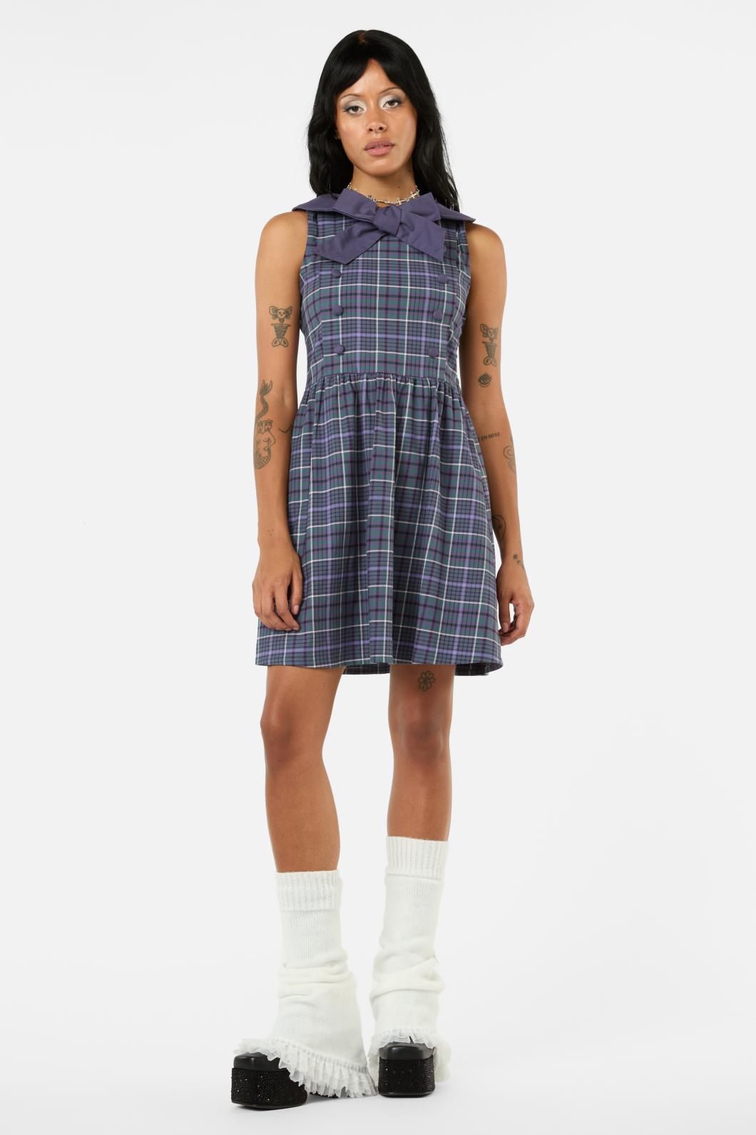Black Friday - Thicket Tartan Dress - green-purple