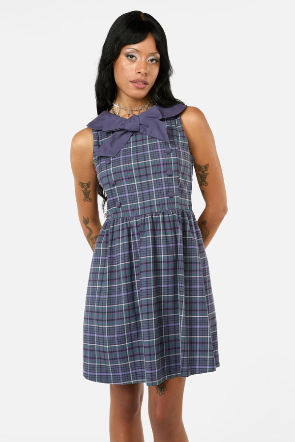 Black Friday - Thicket Tartan Dress - green-purple