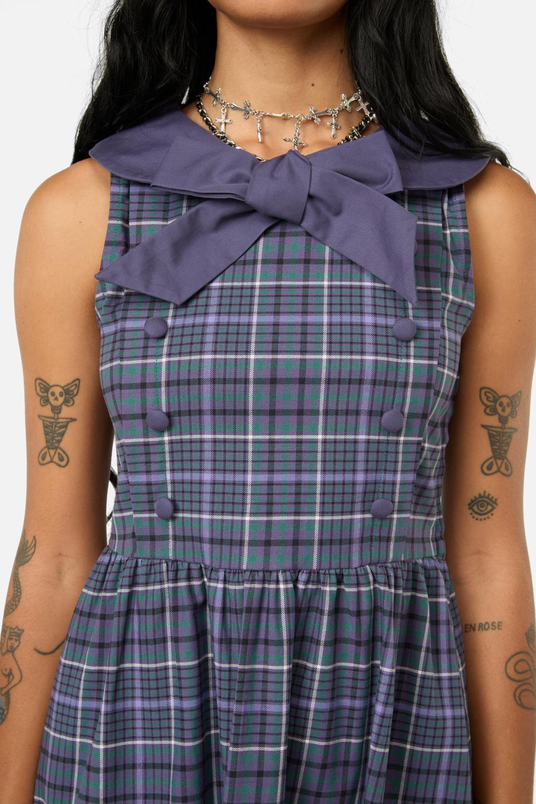 Black Friday - Thicket Tartan Dress - green-purple