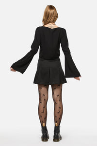 Black Friday - Filigree Pleat Goth Top - black