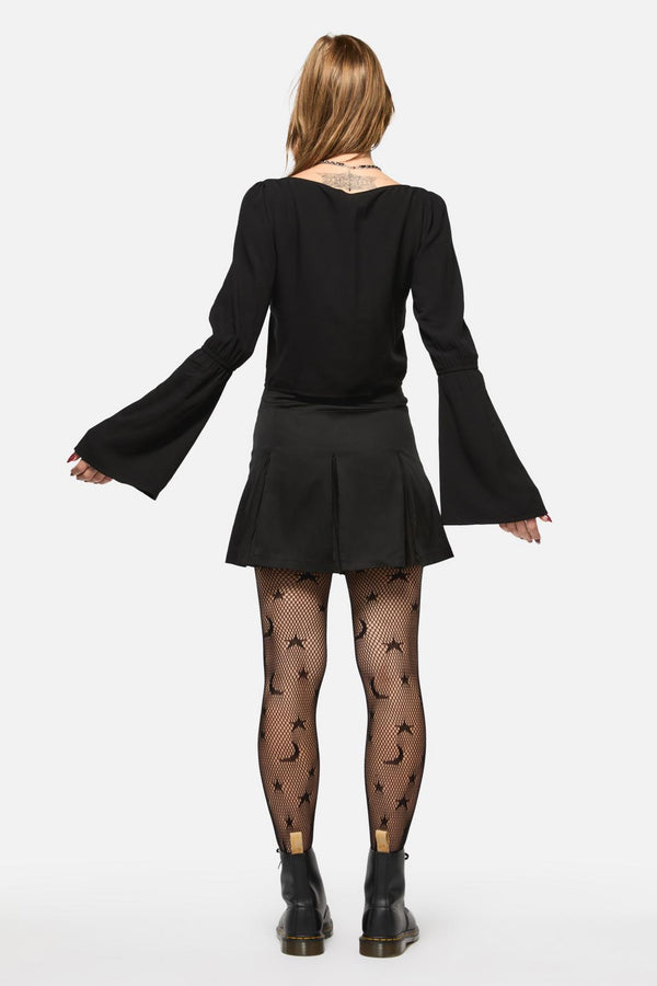 Black Friday - Filigree Pleat Goth Top - black