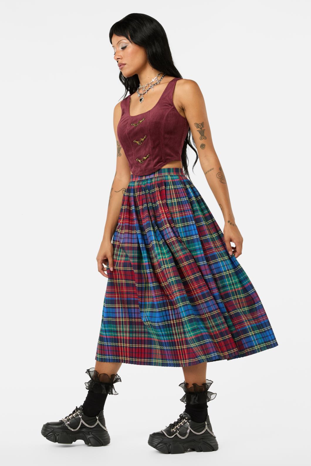 Black Friday - Unified Cord Corset Top - maroon