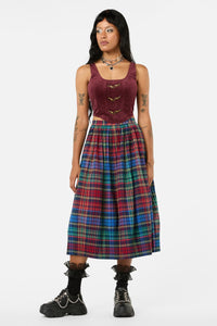 Black Friday - Unified Cord Corset Top - maroon