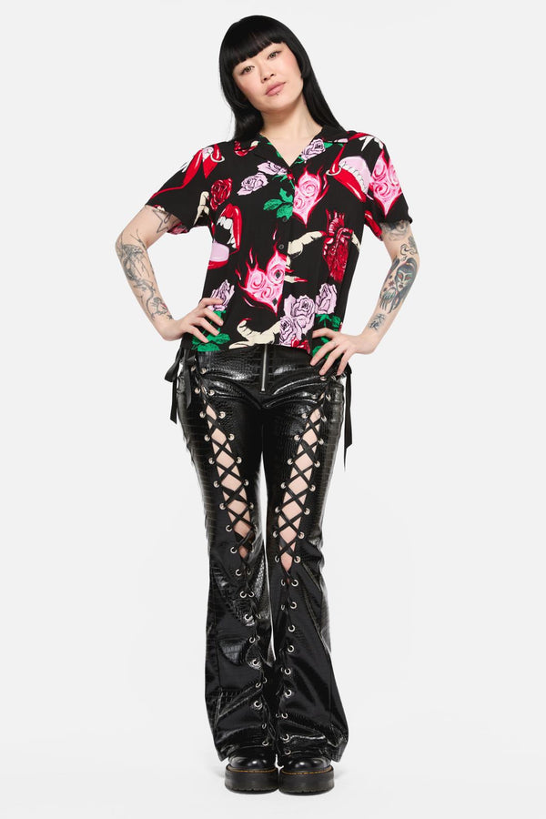 Black Friday - Immortal Love Repeat Blouse - black-red