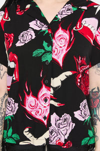 Black Friday - Immortal Love Repeat Blouse - black-red