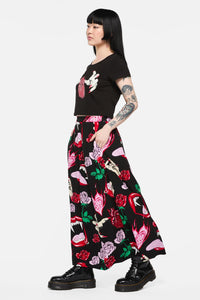 Black Friday - Immortal Love Midi Skirt - black-red
