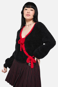 Black Friday - Vampy Bow Tie Cardigan - black