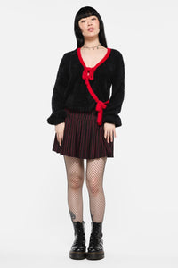 Black Friday - Vampy Bow Tie Cardigan - black