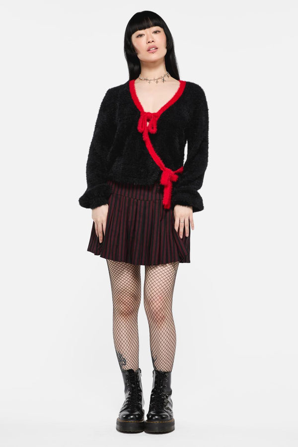 Black Friday - Vampy Bow Tie Cardigan - black