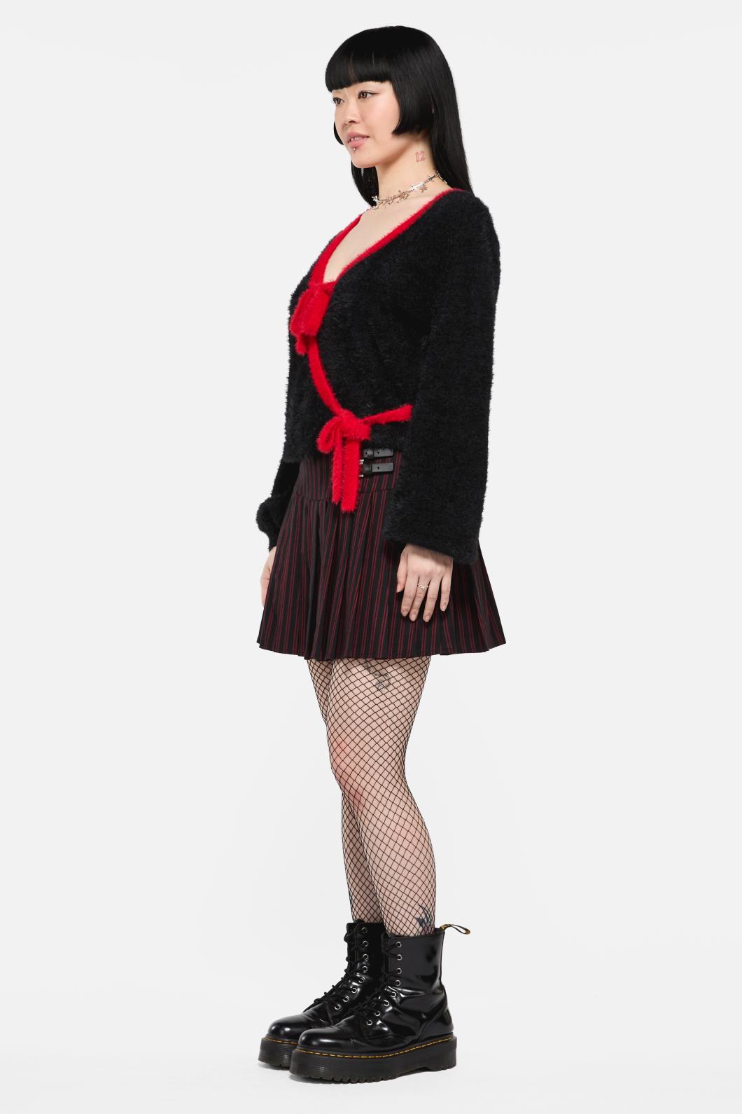 Black Friday - Vampy Bow Tie Cardigan - black