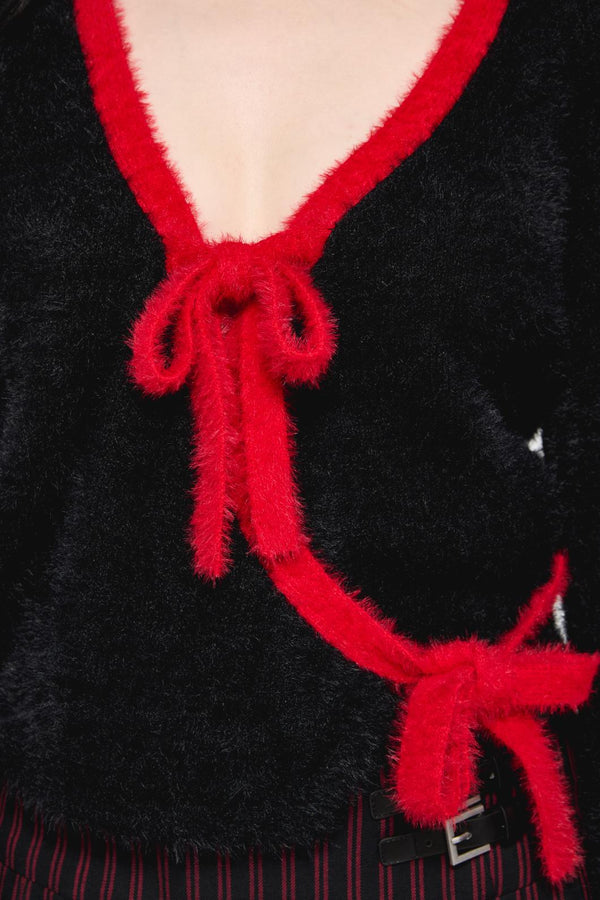 Black Friday - Vampy Bow Tie Cardigan - black