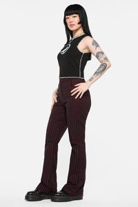 Black Friday - Undead Pinstripe Pant - black-red