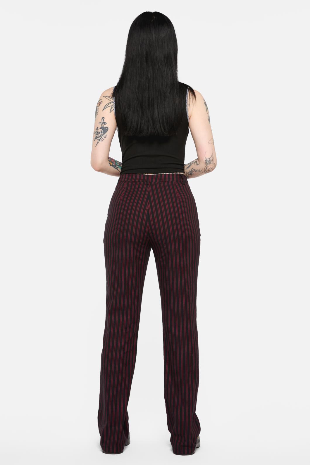 Black Friday - Undead Pinstripe Pant - black-red