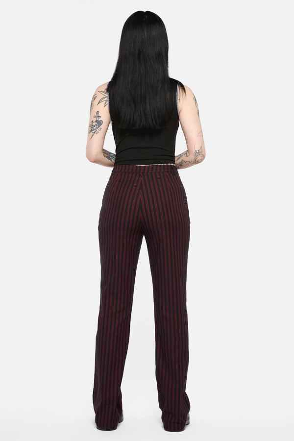 Black Friday - Undead Pinstripe Pant - black-red