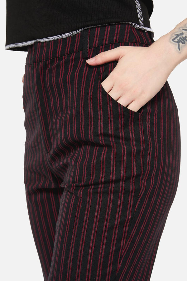Black Friday - Undead Pinstripe Pant - black-red