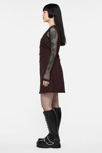 Black Friday - Undead Pinstripe Pinafore - black-red