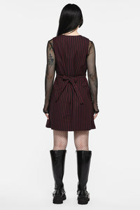 Black Friday - Undead Pinstripe Pinafore - black-red