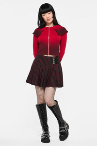 Black Friday - Undead Pinstripe Skort - black-red