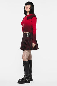 Black Friday - Undead Pinstripe Skort - black-red