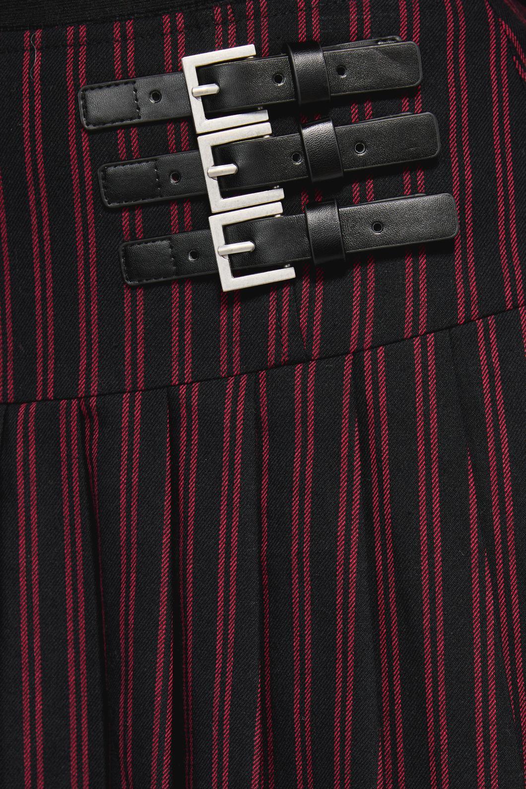 Black Friday - Undead Pinstripe Skort - black-red