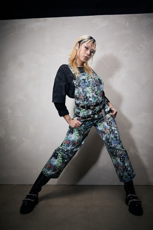 Black Friday - Laneway Print Drill Overalls - multi