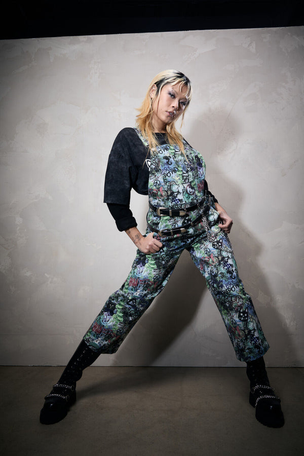 Black Friday - Laneway Print Drill Overalls - multi