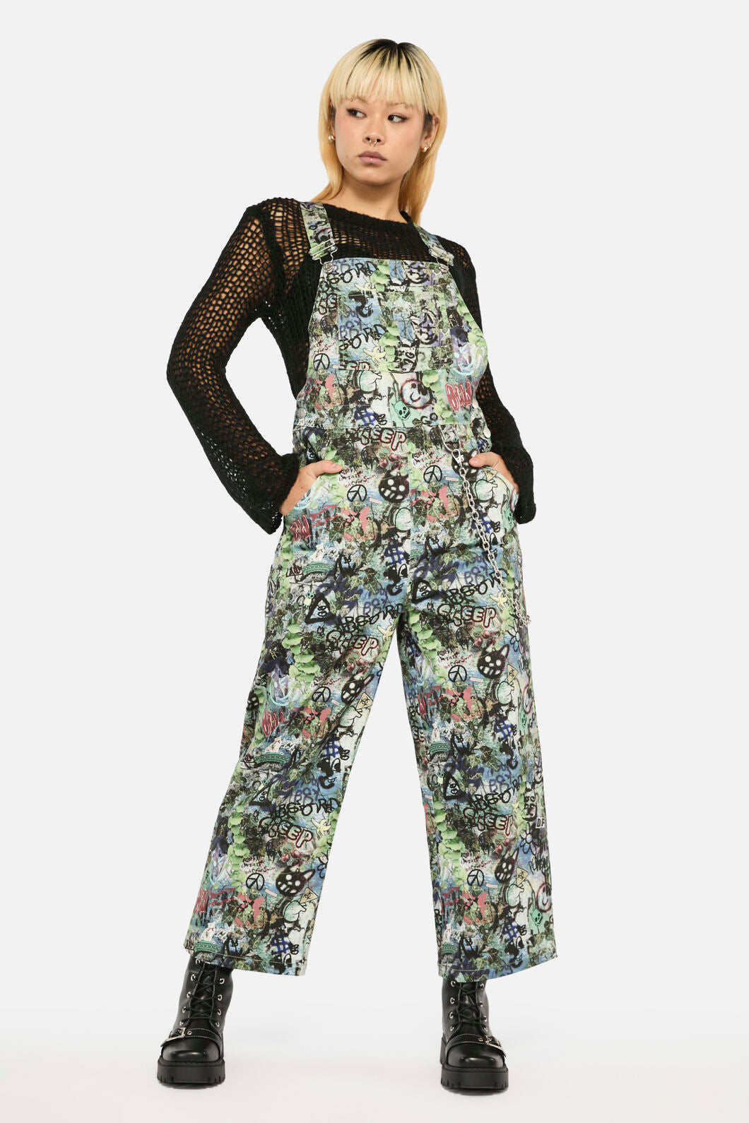 Black Friday - Laneway Print Drill Overalls - multi