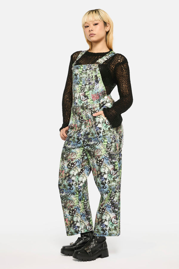 Black Friday - Laneway Print Drill Overalls - multi