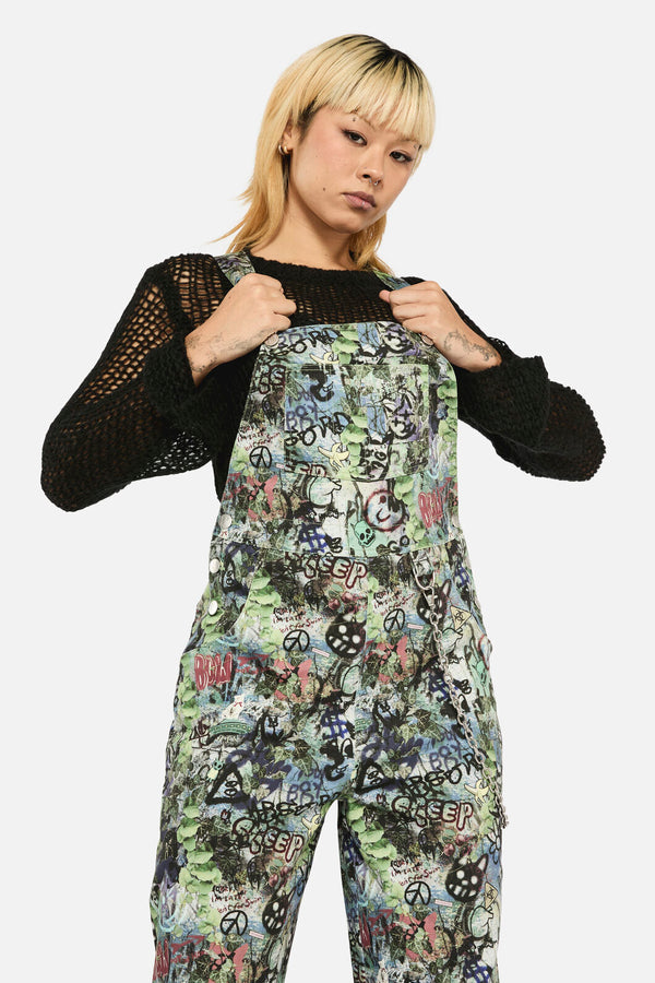 Black Friday - Laneway Print Drill Overalls - multi