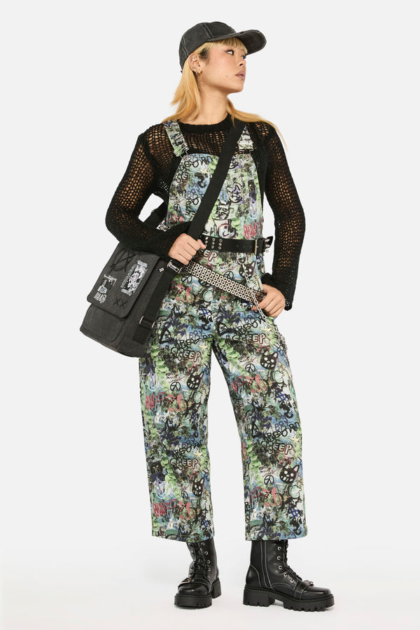 Black Friday - Laneway Print Drill Overalls - multi
