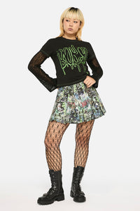Black Friday - Laneway Print Pleated Skirt - multi