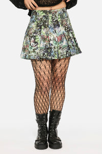 Black Friday - Laneway Print Pleated Skirt - multi