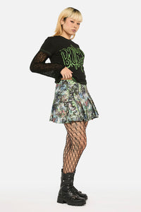 Black Friday - Laneway Print Pleated Skirt - multi