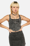 Black Friday - Laneway Acid WashBeltCorsetTop - grey